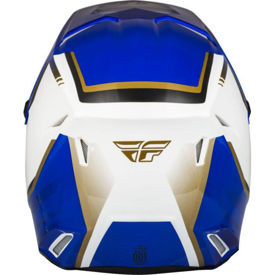 Casque cross Fly Racing Kinetic Vision - Blanc Bleu