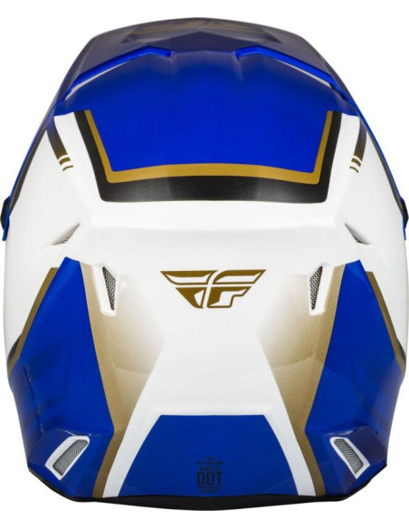 Casque cross Fly Racing Kinetic Vision - Blanc Bleu