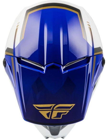 Casque cross Fly Racing Kinetic Vision - Blanc Bleu