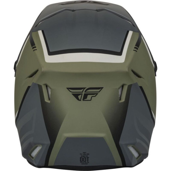 Casque cross Fly Racing Kinetic Vision - Vert Olive Mat Gris
