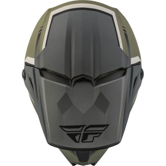Casque cross Fly Racing Kinetic Vision - Vert Olive Mat Gris