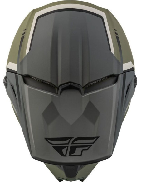 Casque cross Fly Racing Kinetic Vision - Vert Olive Mat Gris