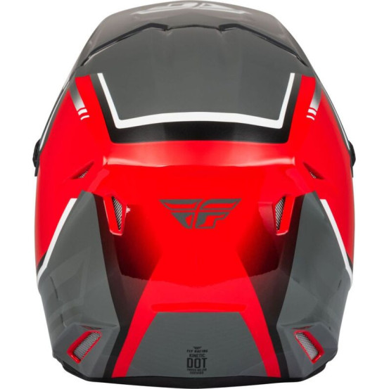 Casque cross Fly Racing Kinetic Vision - Rouge Gris