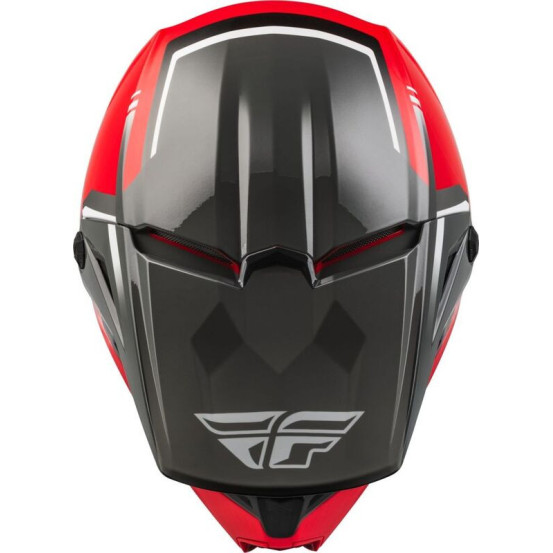 Casque cross Fly Racing Kinetic Vision - Rouge Gris