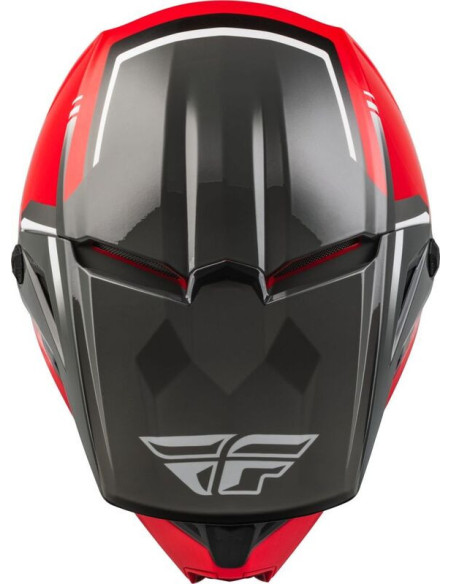 Casque cross Fly Racing Kinetic Vision - Rouge Gris