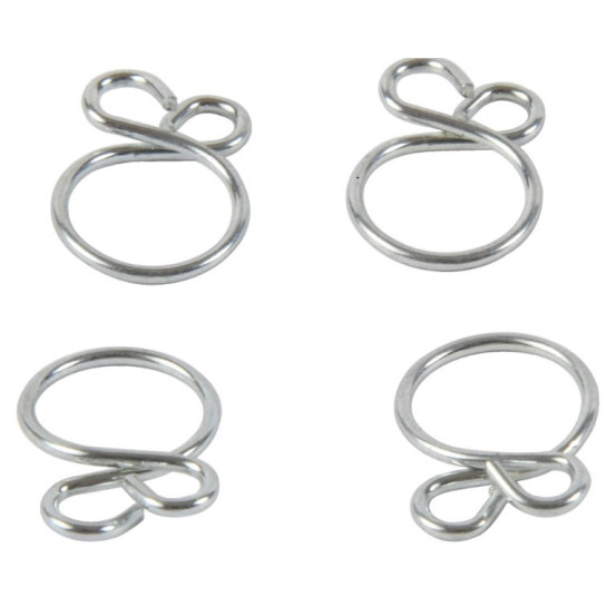 Kit 4 colliers de serrage durite FUEL STAR 9,7mm gris