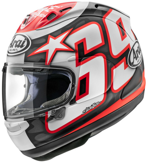 Casque intégral ARAI RX-7V EVO HAY RESET - Noir Blanc Rouge