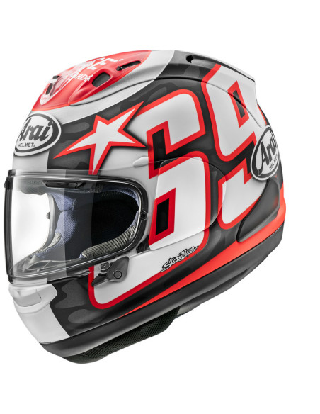 Casque intégral ARAI RX-7V EVO HAY RESET - Noir Blanc Rouge