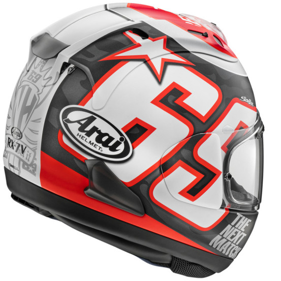 Casque intégral ARAI RX-7V EVO HAY RESET - Noir Blanc Rouge
