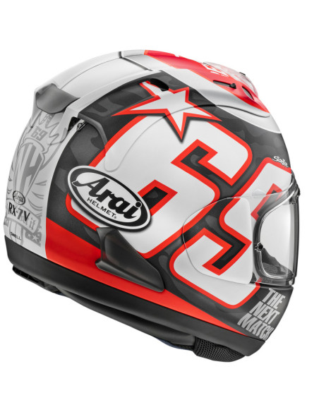 Casque intégral ARAI RX-7V EVO HAY RESET - Noir Blanc Rouge