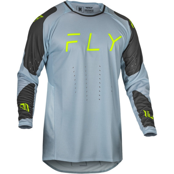 Maillot cross Fly Racing 2024 EVO - Gris Charcoal Vert Fluo
