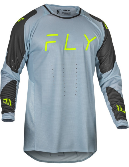 Maillot cross Fly Racing 2024 EVO - Gris Charcoal Vert Fluo