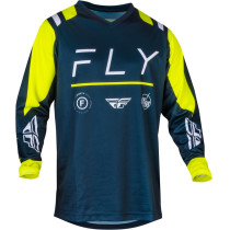Maillot cross Fly Racing 2024 F-16 - Navy Jaune Fluo Blanc
