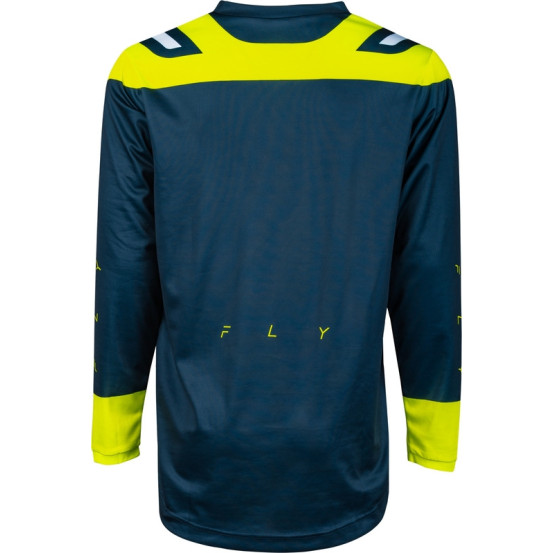 Maillot cross Fly Racing 2024 F-16 - Navy Jaune Fluo Blanc