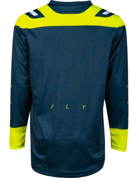 Maillot cross Fly Racing 2024 F-16 - Navy Jaune Fluo Blanc
