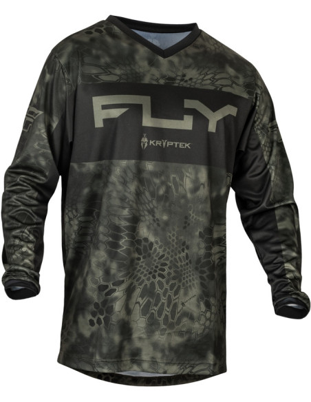 Maillot cross Fly Racing 2024 F-16 S.E Kryptek Moss - Gris Noir