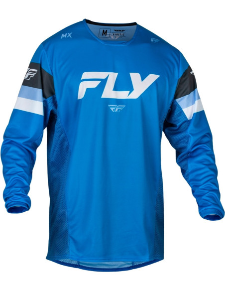 Maillot cross enfant Fly Racing 2024 Kinetic Prix - Bleu Clair Charcoal Blanc