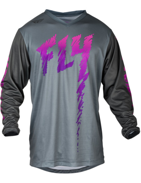 Maillot cross enfant Fly Racing 2024 F-16 - Gris Charcoal Rose