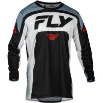 Maillot cross Fly Racing 2024 Lite - Noir Blanc Gris