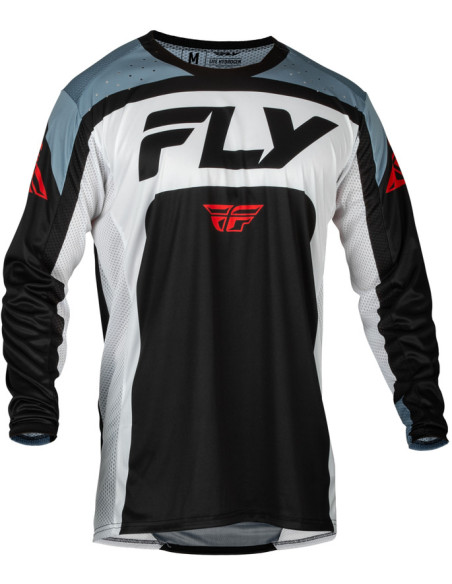 Maillot cross Fly Racing 2024 Lite - Noir Blanc Gris