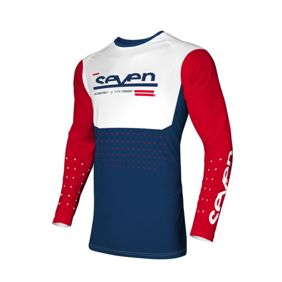 Maillot cross Seven 24.1 Vox Aperture - Rouge Bleu marine