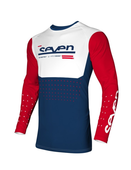 Maillot cross enfant Seven 24.1 Vox Aperture - Rouge Bleu marine