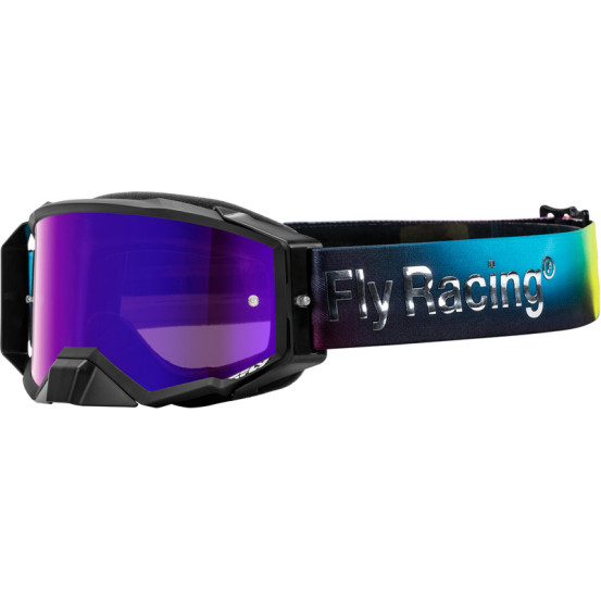 Masque cross Fly Racing 2024 Zone Pro Elite Legacy - Fuschia Bleu Jaune Fluo