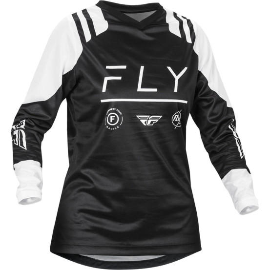 Maillot cross femme Fly Racing 2024 F-16 Artic - Noir Blanc
