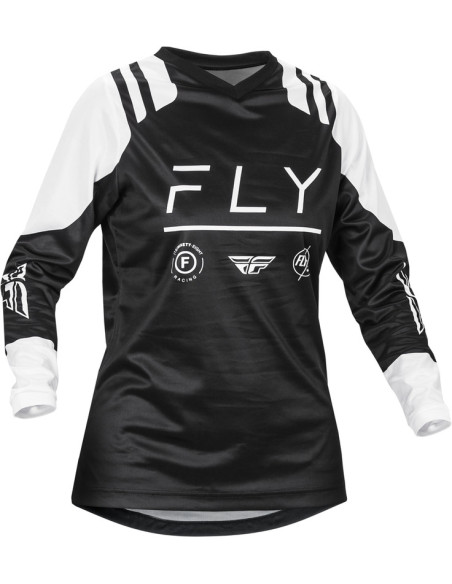 Maillot cross femme Fly Racing 2024 F-16 Artic - Noir Blanc