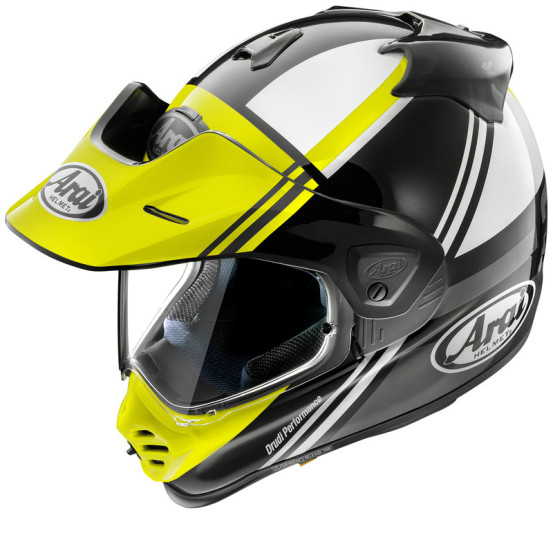 Casque intégral ARAI TOUR-X5 Cosmic - Jaune Fluo Blanc Noir