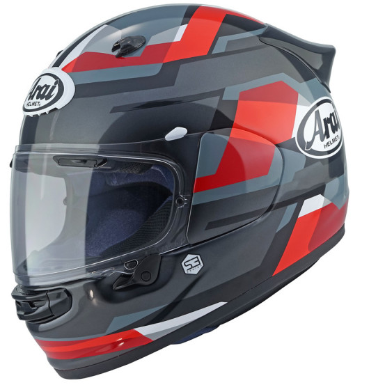Casque intégral ARAI Quantic Abstract Rouge Gris Noir 53/54 - XS