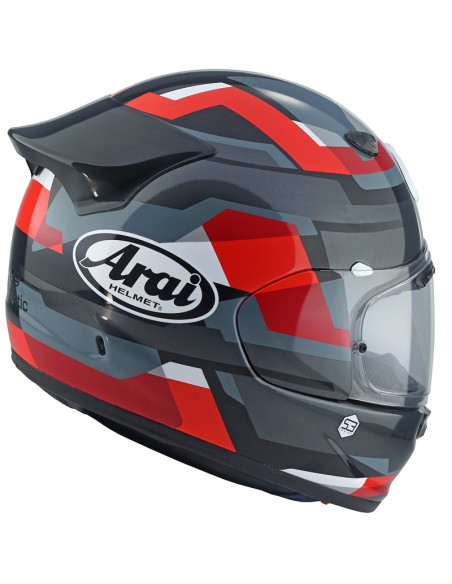 Casque intégral ARAI Quantic Abstract Rouge Gris Noir 53/54 - XS