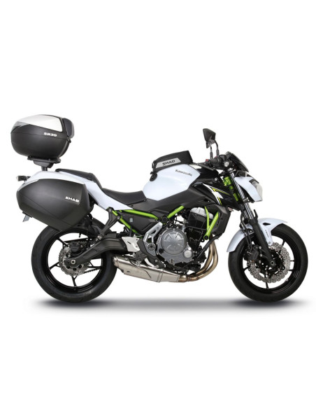 Pack bagagerie complet SHAD Kawasaki Z 650 2017-2025 / 650 Ninja 2017-2025 Blanc (grande contenance)