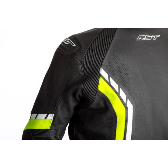 Veste cuir RST Axis - Noir Jaune Fluo