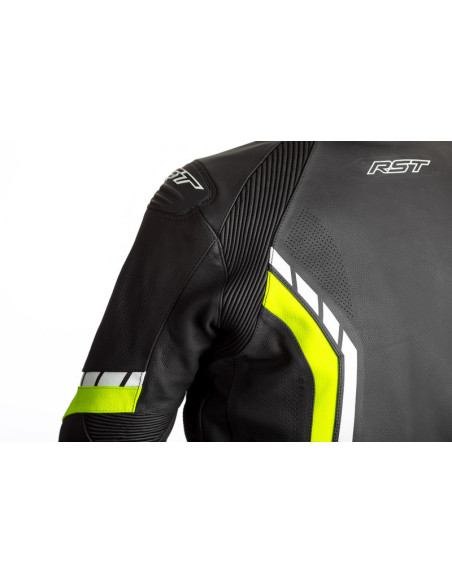 Veste cuir RST Axis - Noir Jaune Fluo
