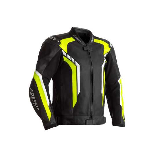 Veste cuir RST Axis - Noir Jaune Fluo