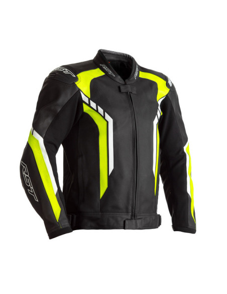 Veste cuir RST Axis - Noir Jaune Fluo
