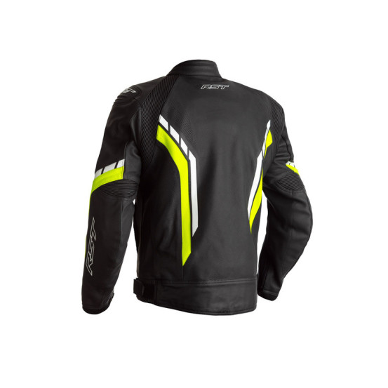 Veste cuir RST Axis - Noir Jaune Fluo