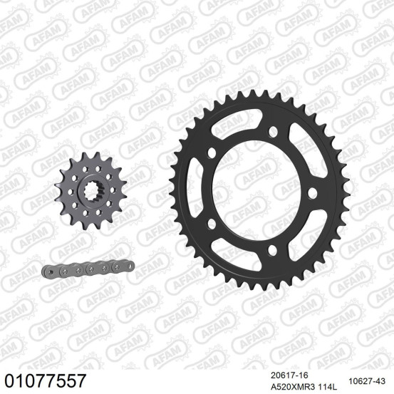 Kit chaine 520 AFAM - couronne acier standard - HONDA NC 750 X 2021-2022