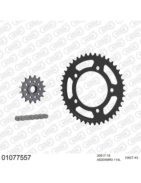 Kit chaine 520 AFAM - couronne acier standard - HONDA NC 750 X 2021-2022