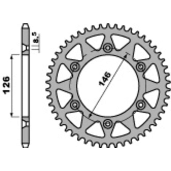 Couronne Acier PBR SUZUKI 125 à 450cc