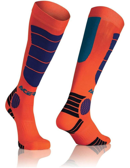 Chaussettes moto Acerbis MX Impact - Orange Bleu