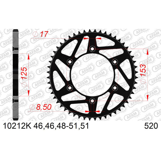 Couronne acier HDK AFAM Noir Pas 520 10212K