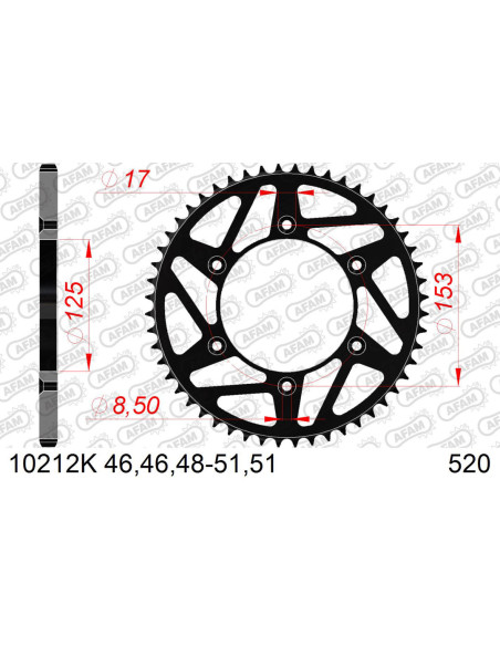 Couronne acier HDK AFAM Noir Pas 520 10212K