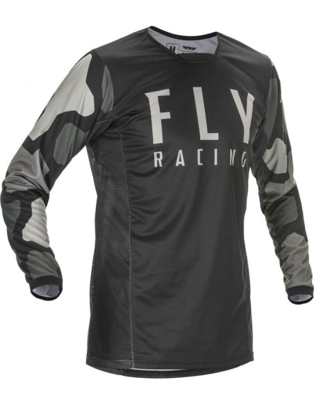 Maillot cross enfant Fly Racing Kinetic K221 - Noir Gris
