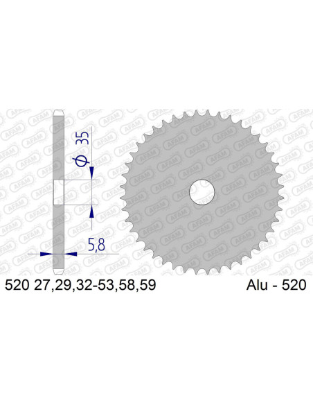 Couronne Alu Universelle AFAM AF520