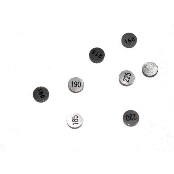 Jeu de 5 pastilles de soupapes HOTCAMS - Diamètre 10,00mm - Epaisseur au choix