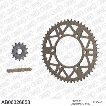 Kit chaine 520 AFAM - Couronne alu anti-boue - Type de chaine au choix - HUSQVARNA FC 250 2017-2022