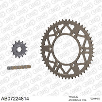 Kit chaine 520 AFAM - Couronne alu anti-boue - Type de chaine au choix - KTM SX 250 2017-2020