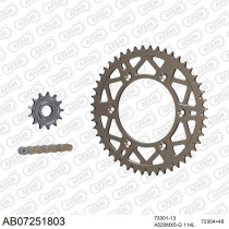 Kit chaine 520 AFAM - Couronne alu anti-boue - Type de chaine au choix - KTM 450 SX F 2016-2026